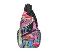 Funghi, farfalle e la luna borsa a tracolla borsa a tracolla da viaggio zaino a tracolla per uomo escursionismo zaino