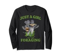 Funghi Forager Donne Solo una ragazza che ama foraggiare la natura Maglia a Manica