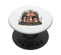 Funghi Incantati Foresta Campana Jar Fungi Art PopSockets PopGrip Adesivo