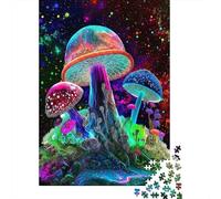 Funghi Luminosi Fantasia Puzzle 1000 Pezzi Gioco di Puzzle 1000 Pezzi Foresta Sci Fi Enigmi Carta Adulti Relax Decorazione Regalo 52x38cm/1000pcs