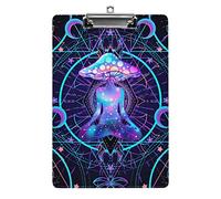 Funghi magici psichedelici su geometria sacra Portablocco formato A4 Divertente lavoro estetico Studiare Lettera Portablocco standard 12,5×8,5 in faesite per aula scolastica Bambini che scrivono dis