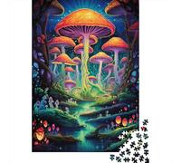 Funghi psichedelici nella foresta 1 Puzzle Rompicapo di carta Puzzle rettangolare per adulti e adolescenti Regali di Natale 1000 pezzi (75x50 cm)