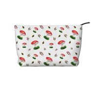 Funghi rossi autunnali, Borsa per cosmetici in velluto a coste Borsa per il trucco Borsa da viaggio portatile