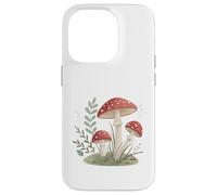 Funghi velenosi rossi stravaganti nel prato del giardino Custodia per iPhone 14 Pro