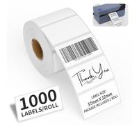 FungLam 1 rotolo 1000 etichette autoadesive adesivi 57 mm x 32 mm etichette bianche etichette rettangolari scritte su note per marcare adesivi per lattine alimentari per catering