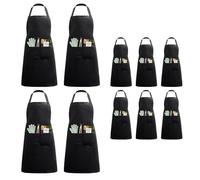 FungLam 10 pezzi Grembiule da Cucina con 2 tasche 70 x 60 cm Grandi dimensioni unisex Cintura Regolabile Collo Uomo Donna Grembiule Cuoco Ristorante BBQ Bar Chef Dipingere Lavori Domestici