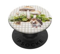 Fungo da donna in legno acquerellato, riccio e lumaca PopSockets PopGrip Adesivo