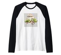 Fungo da donna, riccio acquerellato, bosco botanico Maglia con Maniche Raglan