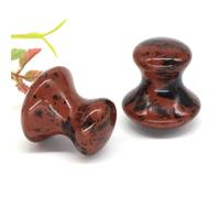 Fungo in cristallo di quarzo rosa naturale, per massaggio facciale, Reiki, energia curativa, Gua Sha, per la cura della pelle, massaggiatore per il viso, strumento di sollevamento per spa, mogano