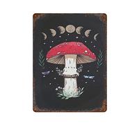 Fungo Luna Incisa Strega Scatola di Metallo Targa in Metallo Retro Ferro Pittura Poster in Latta Placca Arredamento della Camera Cucina Bagno Fattoria Club Bar Caffetteria Negozio Uomini Grotta Decora