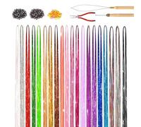 Fungo per capelli Glitter Set-colorful Talent of Lametta, fili di lucentezza facili da ottenere | Accessori per capelli festival, riflessi di capelli brillanti, decorazioni per capelli d