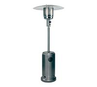 Fungo Riscaldante a Gas 14000 W Max 13kW Stufa Per Esterno Terrazzo Giardino Piscina Bar Locali Accensione Piezoelettrica 2 Modalità Potenza Con Ruote e Vano Bombola Da 15Kg 81 x 46 x 221 Cm Nero