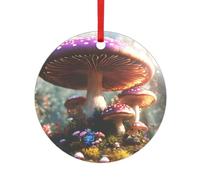 Fungo selvatico Stampa Cuore Rotondo Acrilico Accessori Festivi Ornamento Per Natale Multi Scena Decorazioni Regali