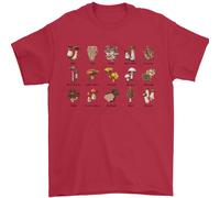 Fungo Specie Ricerca Mycology Uomo T-Shirt 100% IN Cotone