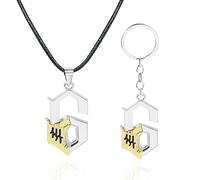 FUNGTN Anime Gioielli Collana Maschera Cava Collana Portachiavi Espada No.4 Ulquiorra e No.6 Grimmjow Cosplay Collana Portachiavi Regali di Natale per Bambini Adolescenti Ragazze Donne Uomini