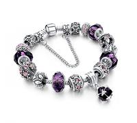 FUNGTN Donna Bracciale Gioielli Bracciale di Cristallo con Cerniera Gioielli Bangle Pietra Gemma Ametista Bangle Gioielli e Cuore Grande Sorella Collana per Le Donne Ragazze Sorella Charm Gift,C