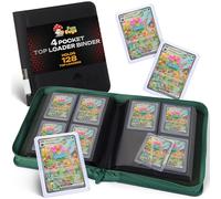 FunGuys Raccoglitore Toploader - Raccoglitore di carte collezionabili a 4 tasche per 128 caricatori superiori, raccoglitore di carte Pokemon, MTG, Yugioh, carte sportive, album di archiviazione TCG