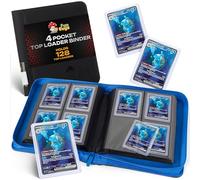 FunGuys Raccoglitore Toploader - Raccoglitore di carte collezionabili a 4 tasche per 128 caricatori superiori, raccoglitore di carte Pokemon, MTG, Yugioh, carte sportive, album di archiviazione TCG