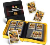 FunGuys Raccoglitore Toploader - Raccoglitore di carte collezionabili a 4 tasche per 128 caricatori superiori, raccoglitore di carte Pokemon, MTG, Yugioh, carte sportive, album di archiviazione TCG