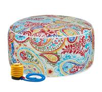 FUNHOME Pouf gonfiabile da esterno con pompa ad aria, 50,8 x 22,9 cm, pouf portatile da patio, impermeabile, resistente allo sbiadimento, sgabello rotondo per casa, giardino, campeggio, viaggi