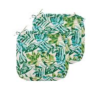 FUNHOME Set di 2 federe impermeabili per patio, per esterni, con fascette, per cuscini, mobili da patio, per sedie e sedie, per cuscino per altalena, solo copertura (50 x 40 x 10 cm, foglie di palma)