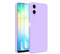 FUNHULLUN Cover Compatibile con Samsung Galaxy A06 4G con 2 Pezzi Vetro Temperato,Foderata in Microfibra,Morbida Ultra Sottile in Silicone Liquido Antiurto AntiGraffio Protezione Custodia-Viola