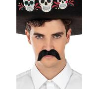 Funidelia | Baffi messicani per uomo Messico & Mariachi, Teschio messicano - Accessori per Adulto, accessorio per costume - Nero