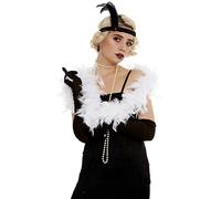 Funidelia | Boa di Piume Bianca per Donna e Uomo Anni 20, Cabaret, Gangster, Decenni - Accessori per Adulto, Accessorio per Costume - Bianco
