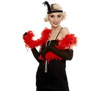 Funidelia | Boa di Piume Rossa per Donna e Uomo Anni 20, Cabaret, Gangster, Decenni - Accessori per Adulto, Accessorio per Costume - Rosso