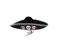 Funidelia | Cappello da mariachi da per uomo Teschio messicano, Day of the Dead, Horror - Accessori per Adulto, accessorio per costume - Nero
