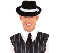 Funidelia | Cappello Gangster Anni 20 per Donna e Uomo Anni 20, Cabaret, Mafia, Decenni - Accessori per Adulto, Accessorio per Costume - Nero