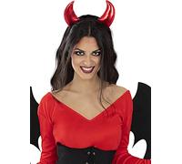 Funidelia | Cerchietto per capelli da diavolo per donna e uomo Demoni, Diavoli, Horror - Accessori per Adulto, accessorio per costume - Rosso
