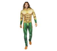 Funidelia | Costume Aquaman da per uomo Supereroi, DC Comics, Lega della Giustizia - Costume per Adulto e accessori per Feste, Carnevale e Halloween - Taglia L - Dorato