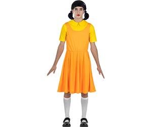 Funidelia | Costume Bambola di Squid Game Official Netflix per donna Costume per Adulto e accessori per Feste, Carnevale e Halloween - Taglia M - L - Arancione