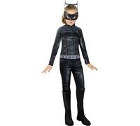 Funidelia | Costume Catwoman per bambina Gatta, Supereroi, DC Comics, Super Cattivi - Costume per bambini e accessori per Feste, Carnevale e Halloween - Taglia 7-9 anni - Nero