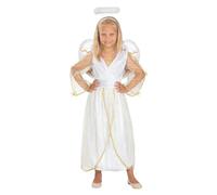 Funidelia Costume da angelo Deluxe per bambina, Include abito, aureola e ali, Natale - Tenuta per bambini per feste, Carnevale e Halloween - Taglia 7-9 anni