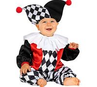 Funidelia | Costume da Arlecchino per bebè per neonati Pagliacci, Circo - Costume per neonati e accessori per Feste, Carnevale e Halloween - Taglia 12-24 mesi - Nero
