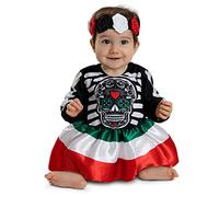 Funidelia | Costume da Catrina per bebè e neonati Teschio messicano, Day of the Dead, Horror - Costume per neonati e accessori per Feste, Carnevale e Halloween - Taglia 12-24 mesi - Nero