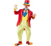 Funidelia | Costume da clown da per uomo Pagliacci, Circo - Costume per Adulto e accessori per Feste, Carnevale e Halloween - Taglia S - M - Rosso