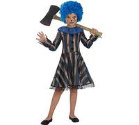 Funidelia | Costume da clown horror per bambina Pagliacci, Killer Clown, Halloween, Horror - Costume per bambini e accessori per Feste, Carnevale e Halloween - Taglia 7-9 anni - Porpora