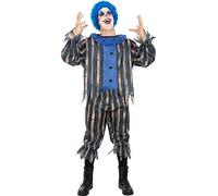 Funidelia | Costume da clown spaventoso con parrucca per uomo Pagliacci, Killer Clown, Halloween, Horror - Costume per Adulto e accessori per Feste, Carnevale e Halloween - Taglia L - Rosso