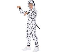 Funidelia | Costume da dalmata onesie per bambina e bambino Animali, Cagnolino - Costume per bambini e accessori per Feste, Carnevale e Halloween - Taglia 3-4 anni - Bianco