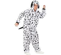 Funidelia | Costume da dalmata onesie per donna e uomo Animali, Cagnolino - Costume per Adulto e accessori per Feste, Carnevale e Halloween - Taglia S - M - Bianco