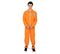 Funidelia Costume da Detenuto Arancione per Uomo con manette, Tuta da Carcerato per Adulto Prigioniero Delinquente, Costumi di Carnevale, Halloween e Addii al Celibato - Taglia M - L