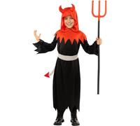 Funidelia | Costume da diavolo per bambino Demoni, Diavoli, Halloween, Horror - Costume per bambini e accessori per Feste, Carnevale e Halloween - Taglia 7-9 anni - Rosso