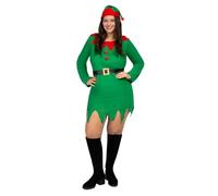Funidelia Costume da elfa elfo natalizio per donna, Include abito, cappello e cintura, Natale - Tenuta per adulti per feste, Carnevale e Halloween - Taglia XXL