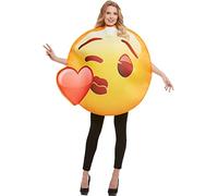 Funidelia | Costume da Emoji Bacio di Cuore Ufficiale per Donna e Uomo Taglia Standard Emoticon, Whatsapp, Originali & Divertenti - Addio al Celibato e Nubilato - Giallo