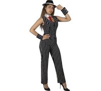 Funidelia | Costume da gangster mafiosa per donna Anni 20, Cabaret, Mafia, Decenni - Costume per Adulto e accessori per Feste, Carnevale e Halloween - Taglia M - Nero