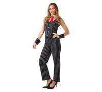 Funidelia | Costume da gangster mafiosa per donna Anni 20, Cabaret, Mafia, Decenni - Costume per Adulto e accessori per Feste, Carnevale e Halloween - Taglia XL - Nero