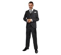 Funidelia Costume da gangster nero anni '20 per uomo, Giacca con fazzoletto, pantaloni e pettorina con cravatta incorporata, Cabaret - Tenuta per adulti per feste, Carnevale e Halloween - Taglia XXL